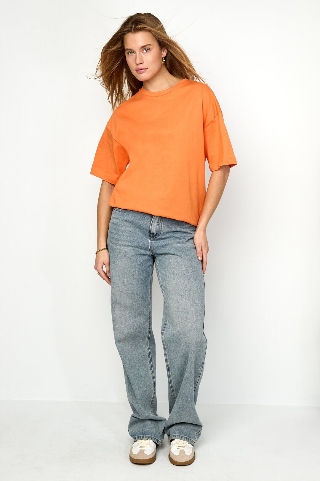 Gimme All Fit Casual Cotton T-Shirt in Orange & Red