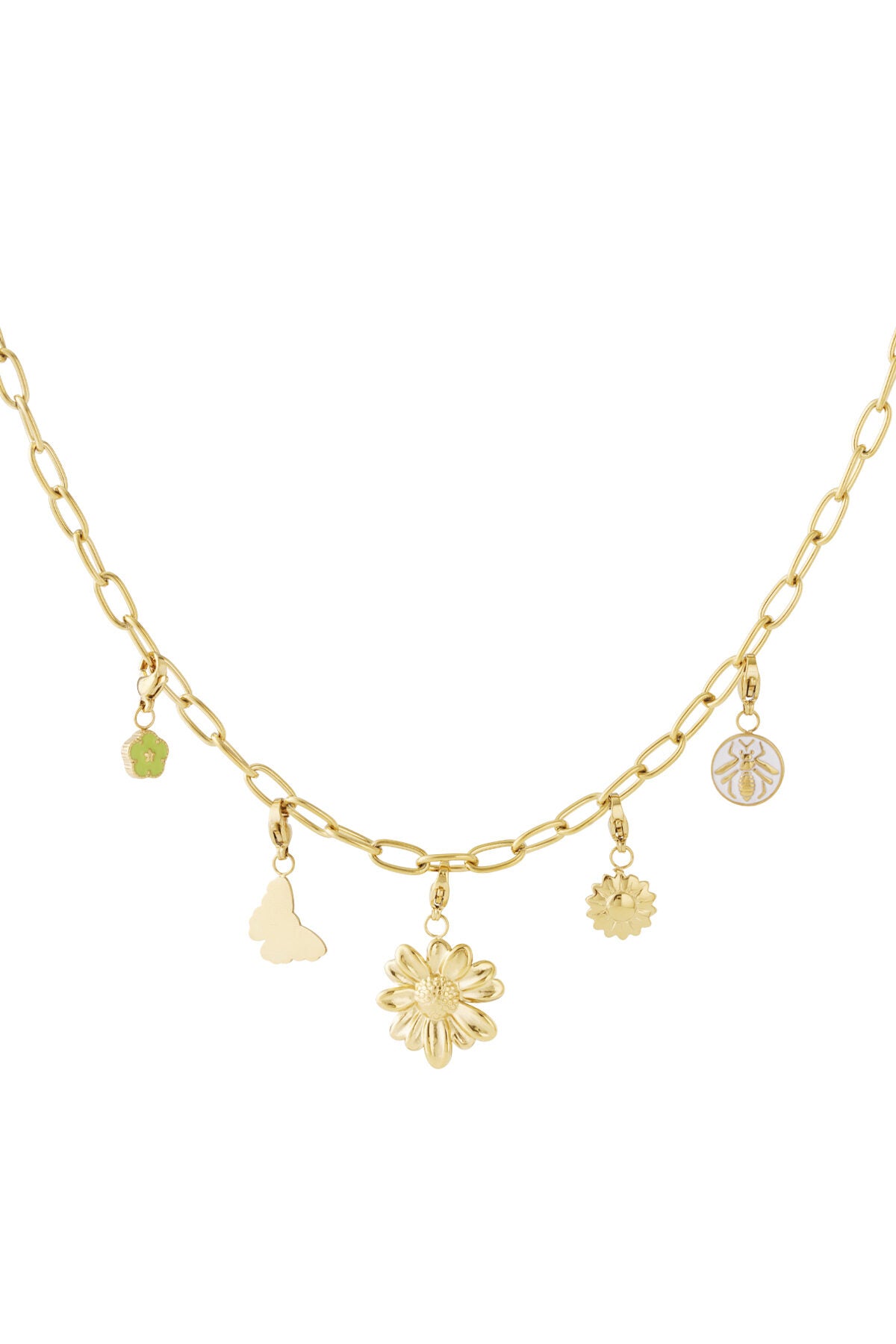 Elegant 14K Gold Plated Flower Pendant Necklace
