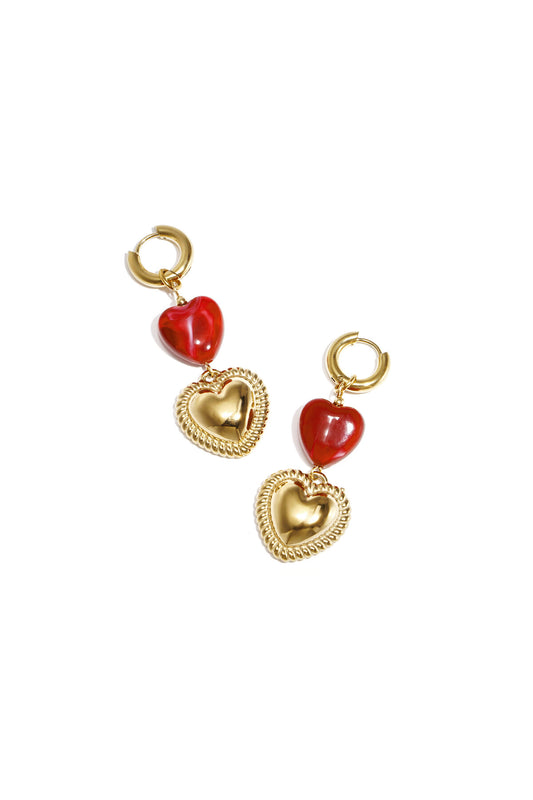 Stylish Heart Dangle Earrings for Spring/Summer