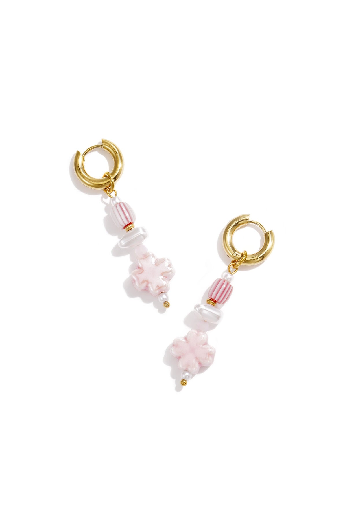 Stylish Pink Clover Bead Earrings for Spring/Summer