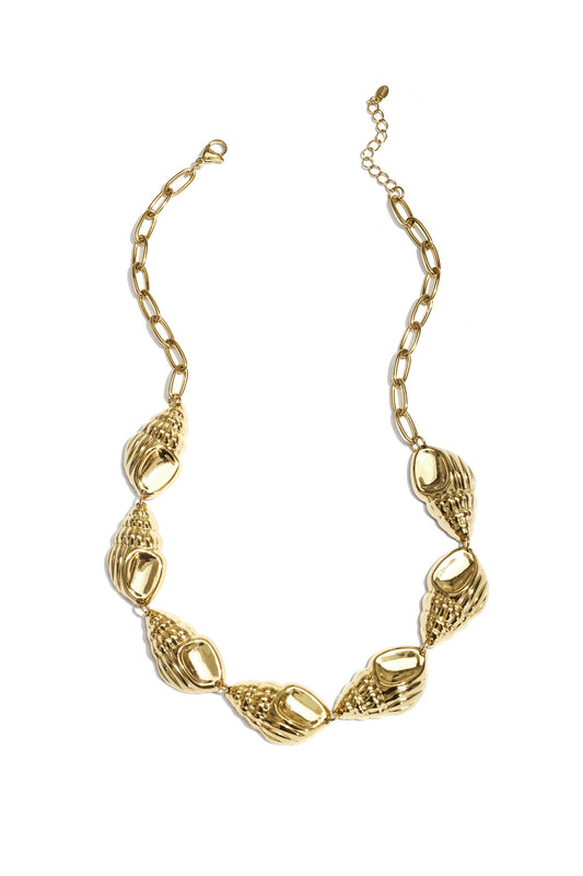 Stylish Gold-Color Stainless Steel Shell Necklace
