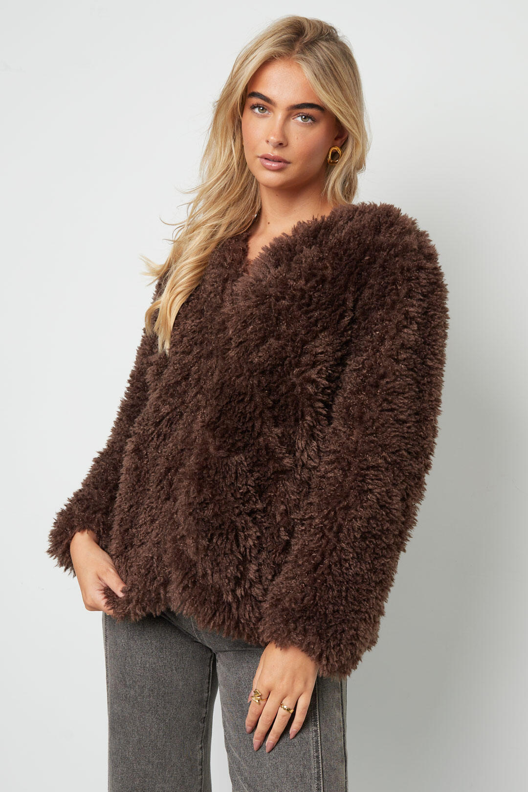 Elegant Woven Polyester Jacket for Fall/Winter
