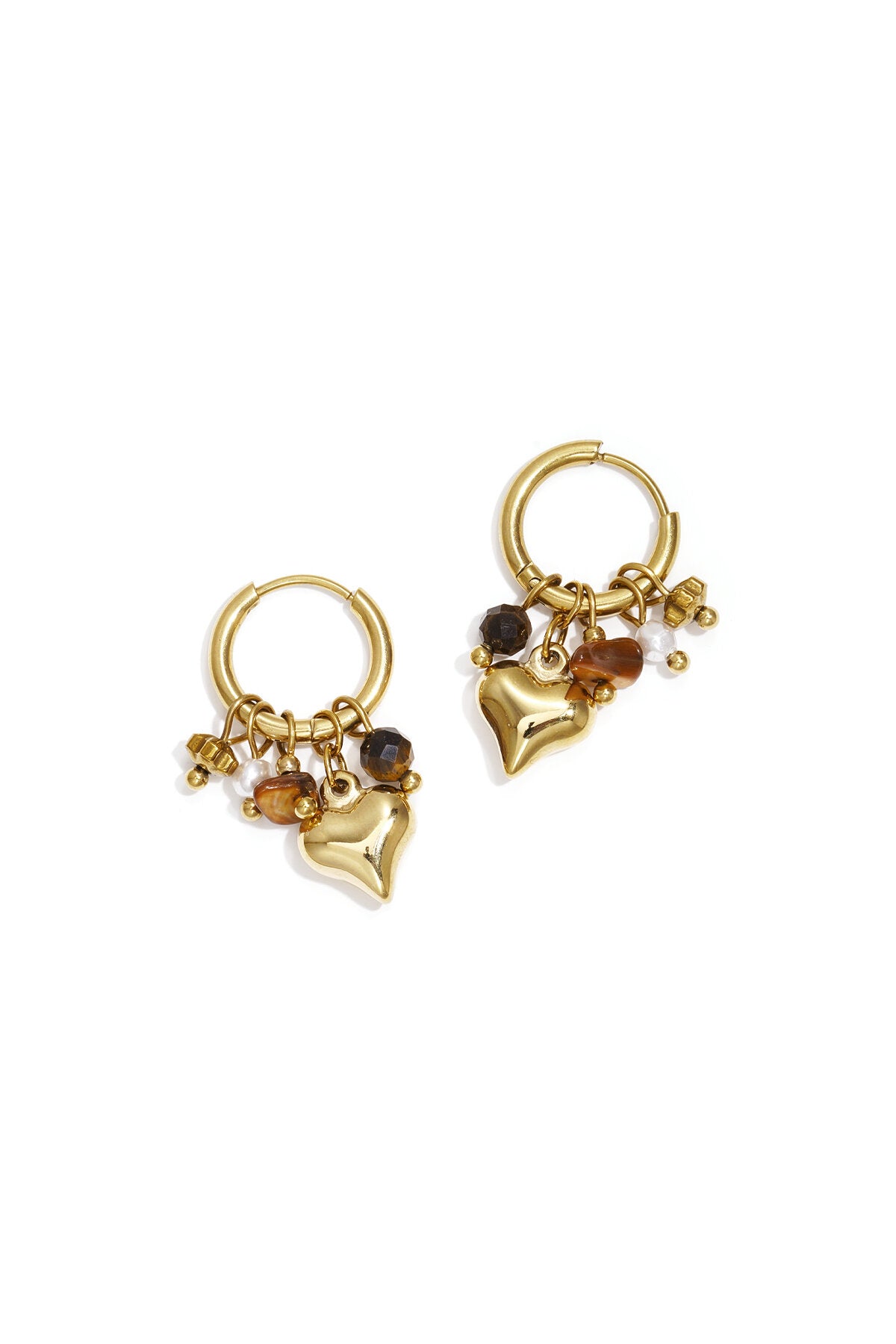 Elegant Heart Dangle Earrings for Women - Pink, Crimson, Coffee Brown