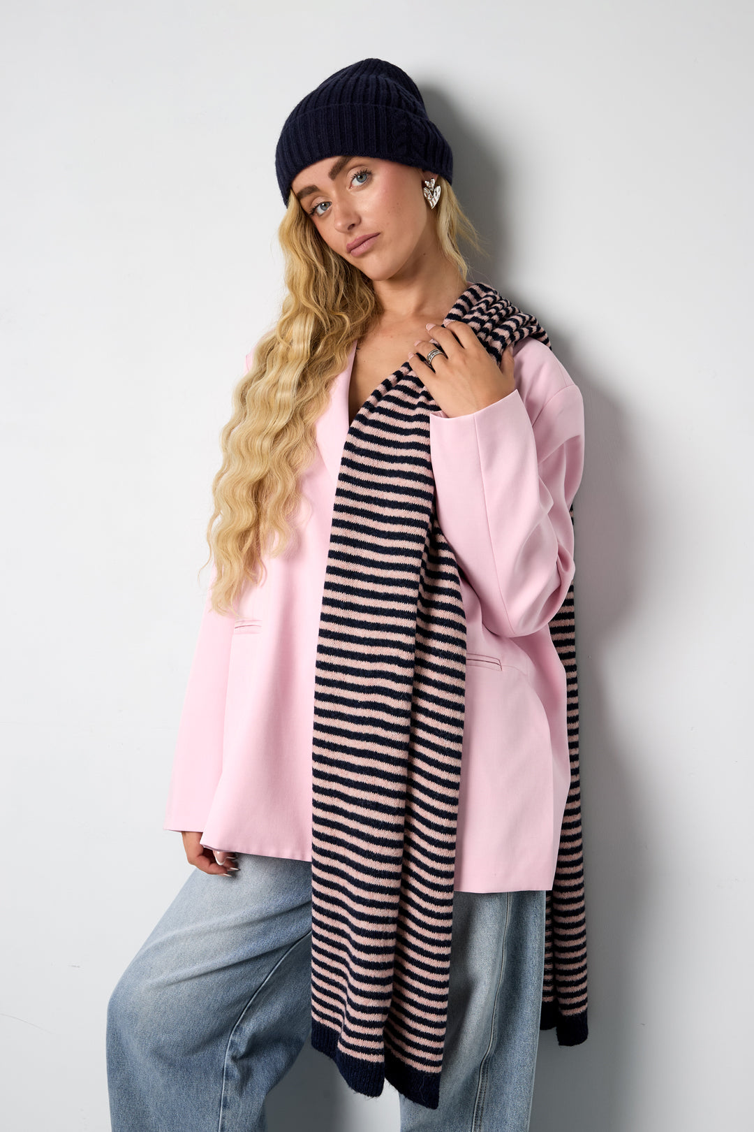 Wintersjaals met strepen, casual, polyester, dagelijkse accessoires