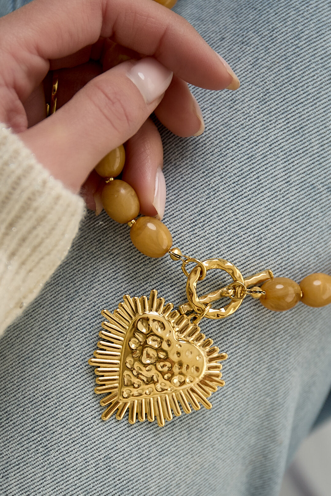 Chic Heart Beaded Necklace for Spring/Summer