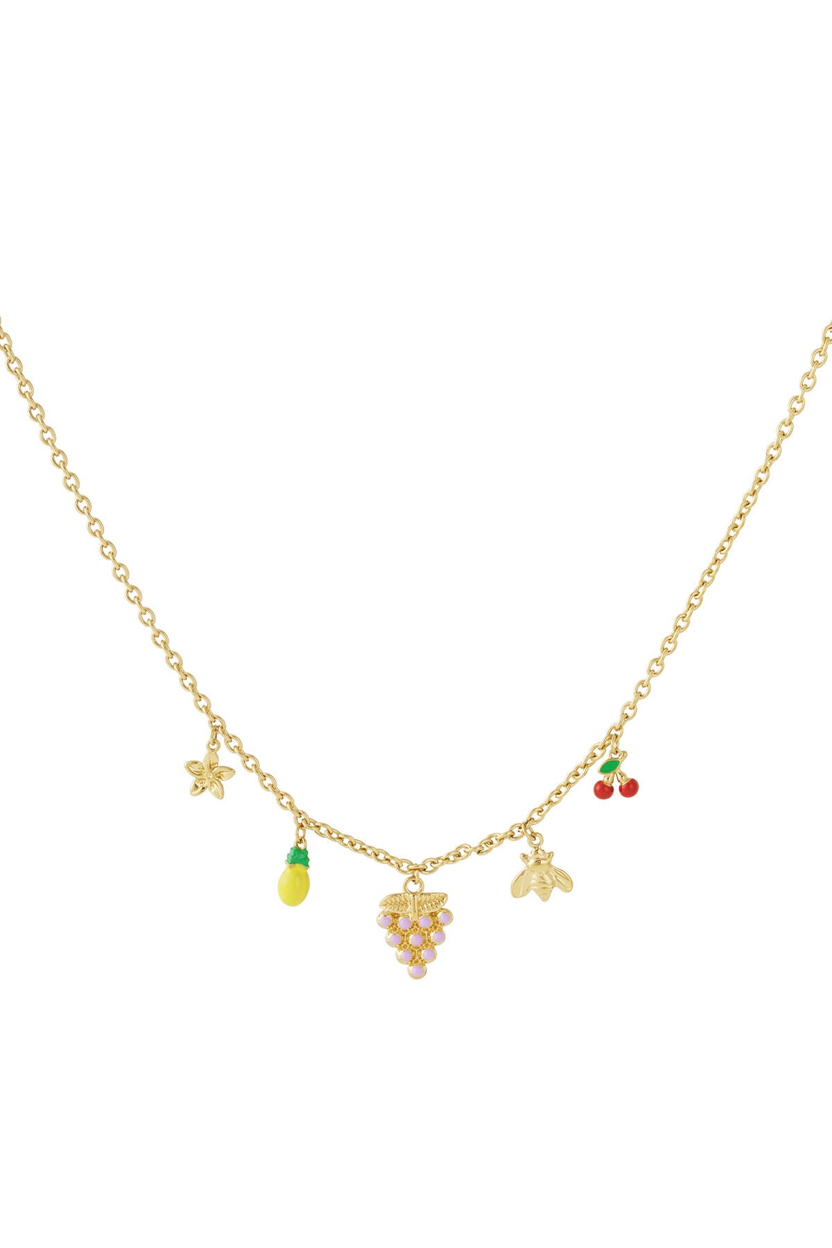 Elegant 14K Gold Plated Fruit Pendant Necklace