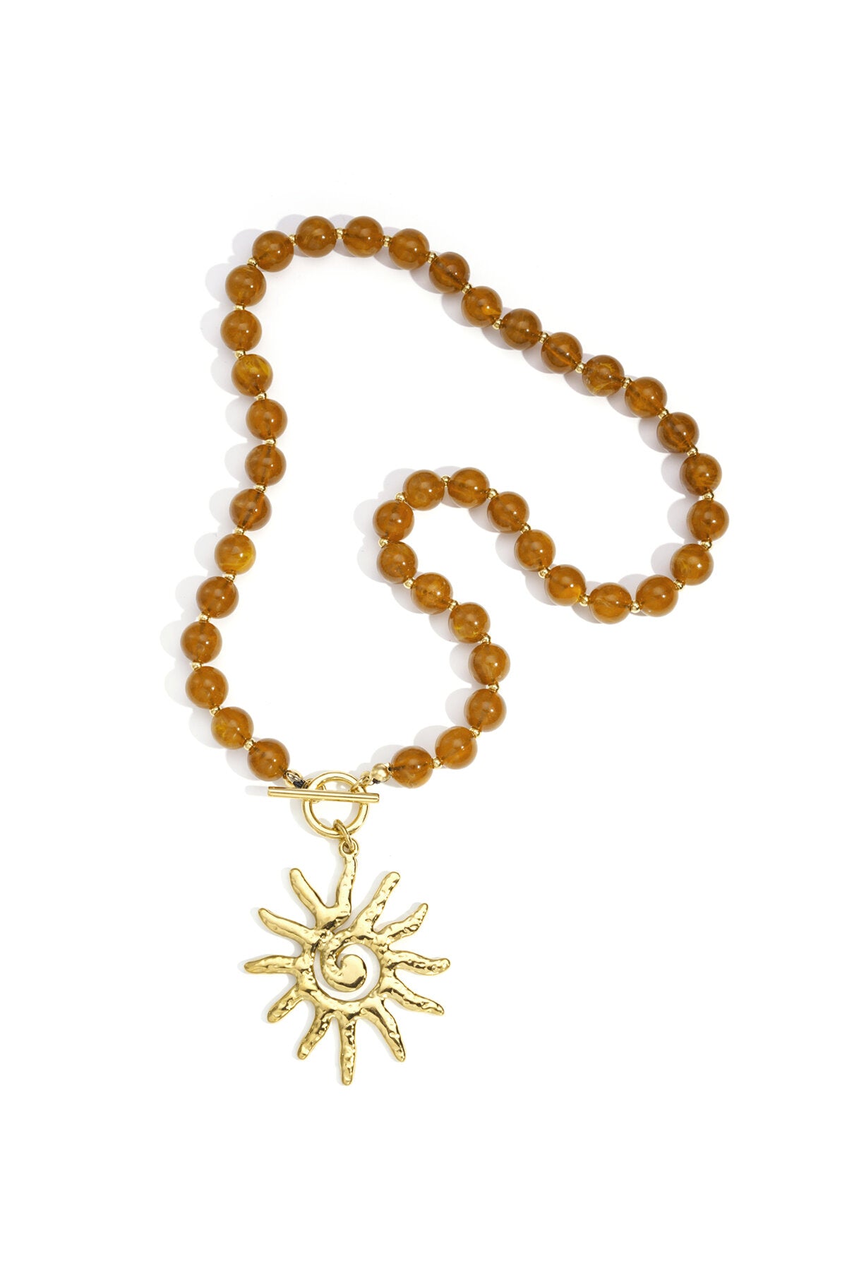 Elegant Dark Green & Coffee Brown Beaded Necklace