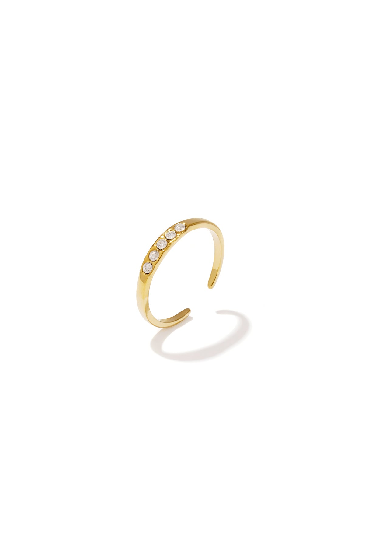 Elegant Adjustable Rhinestone Minimalist Ring