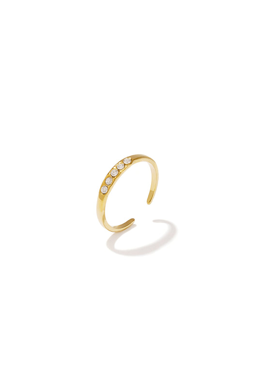 Elegant Adjustable Rhinestone Minimalist Ring