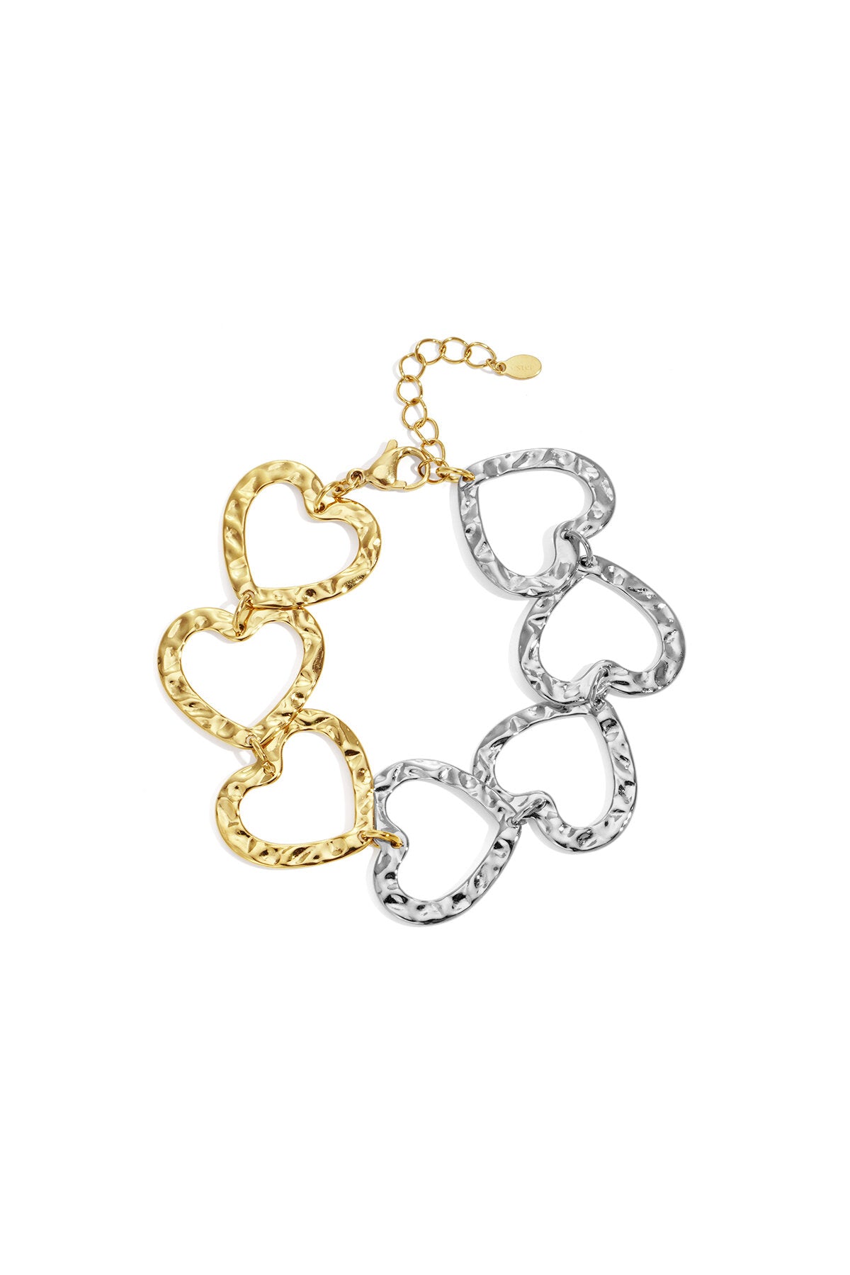 Stylish Gold & Silver Heart Chain Bracelet for Women