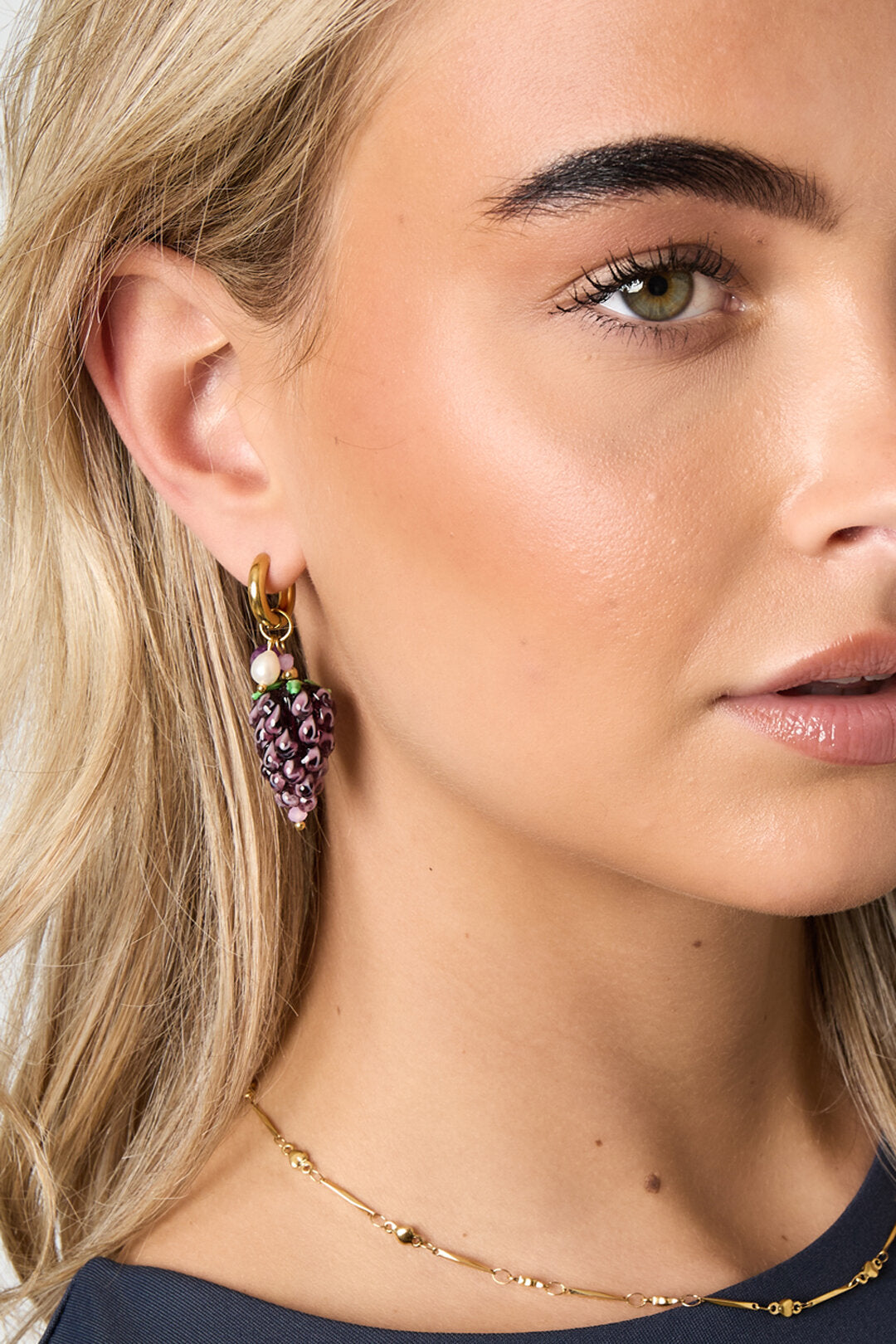 Stylish Purple Fruit Drop Earrings for Everyday Wear