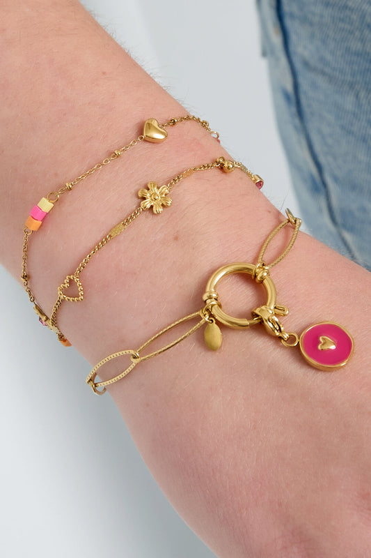 Elegant Gold Color Flower Charm Bracelet for Women