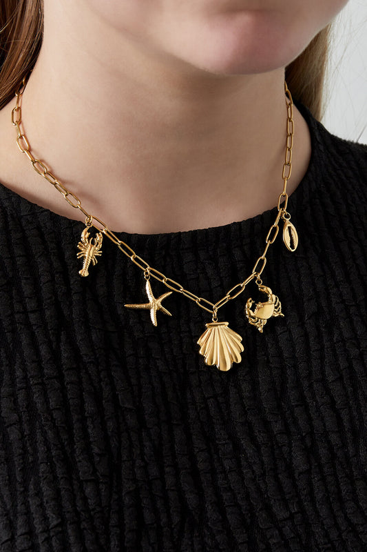 Elegant 14K Gold Plated Oceanic Pendant Necklace
