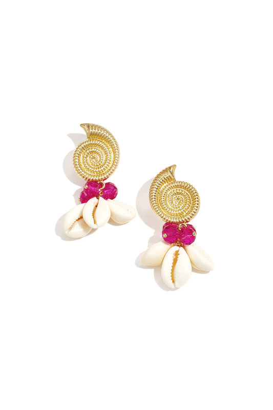 Chic Orange & Rose Red Beaded Earrings for Spring/Summer