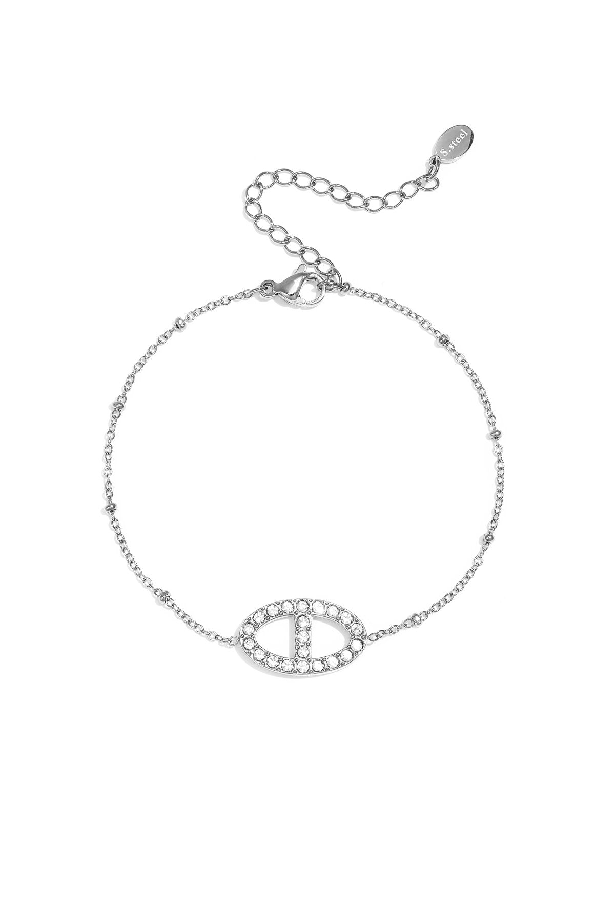 Elegant Heart Charm Bracelet in Silver & Gold