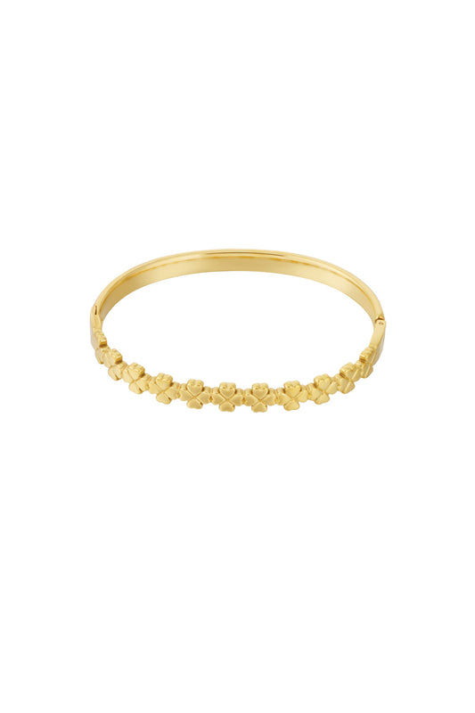 Stylish Stainless Steel Clover Bangle for Daily Wear