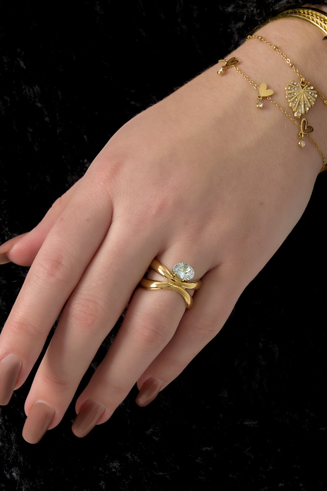 Lumé Adjustable Gold Zircon Ring for All