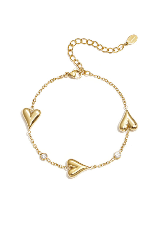 Elegant Heart Charm Bracelet for Women, All Fit