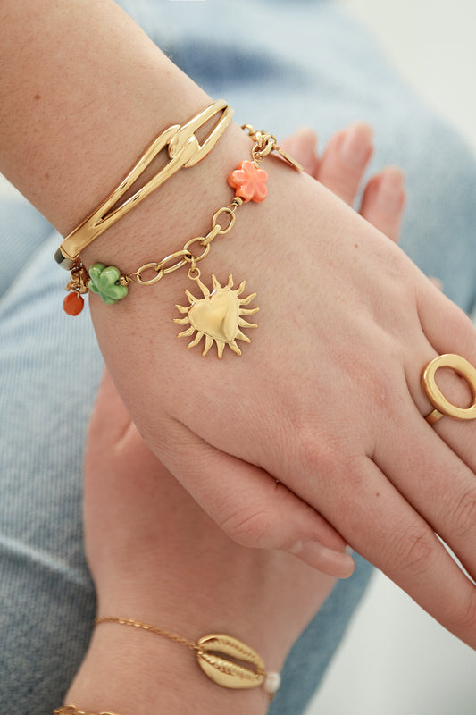 Elegant Gold Color Statement Charm Bracelet