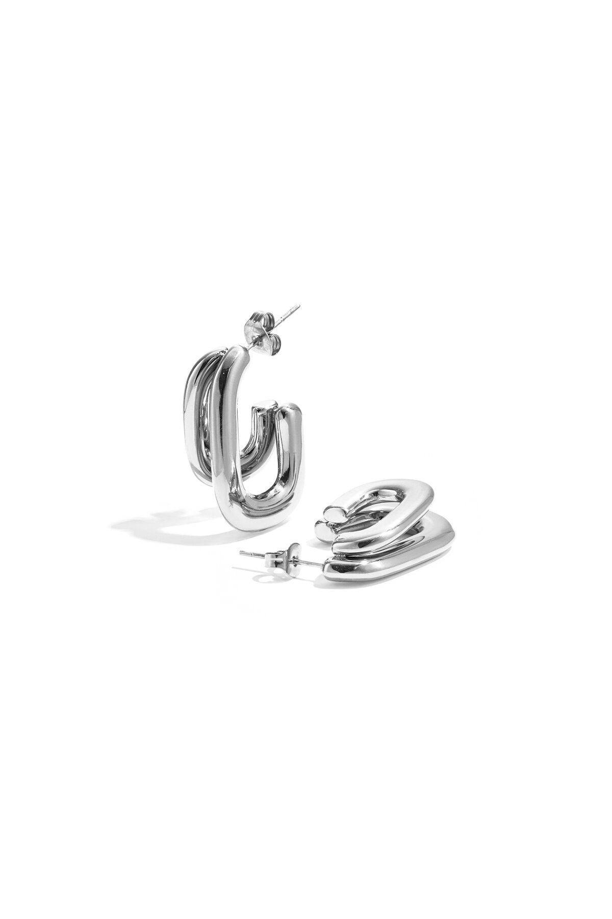 Stylish Stainless Steel Hoop Earrings - Simple & Elegant