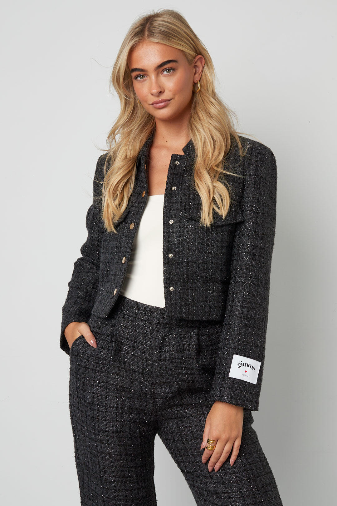 Elegant Checkered 2-Piece Set for Fall/Winter