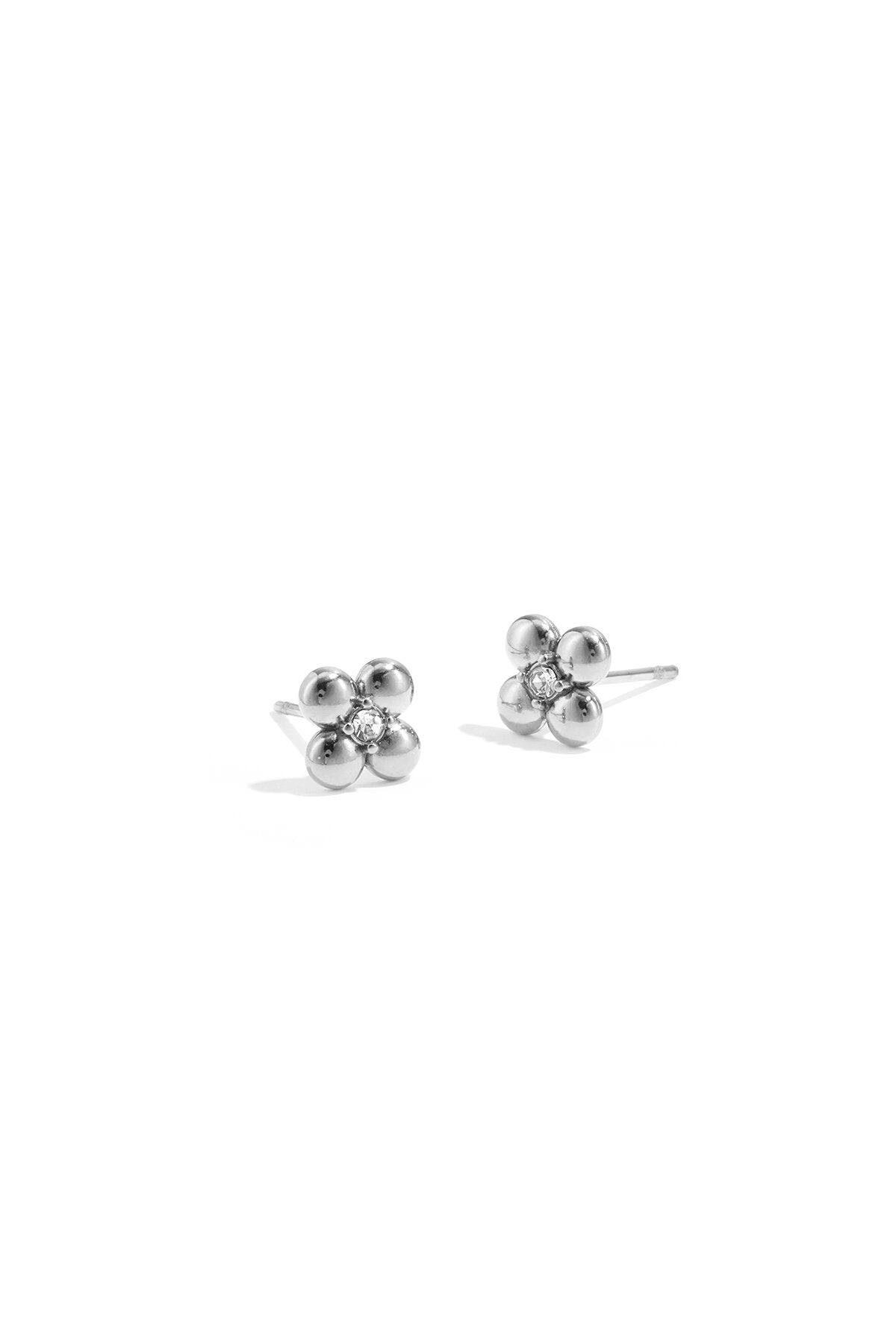 Elegant Mini Flower Stud Earrings - Silver & Gold