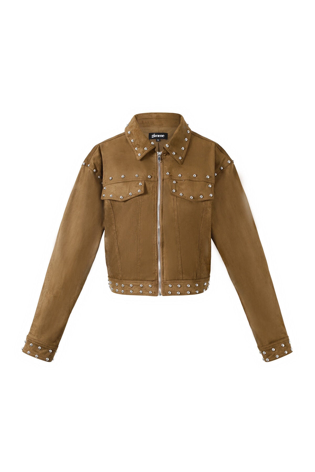 Elegant Khaki & Dark Brown Woven Jacket for Fall/Winter