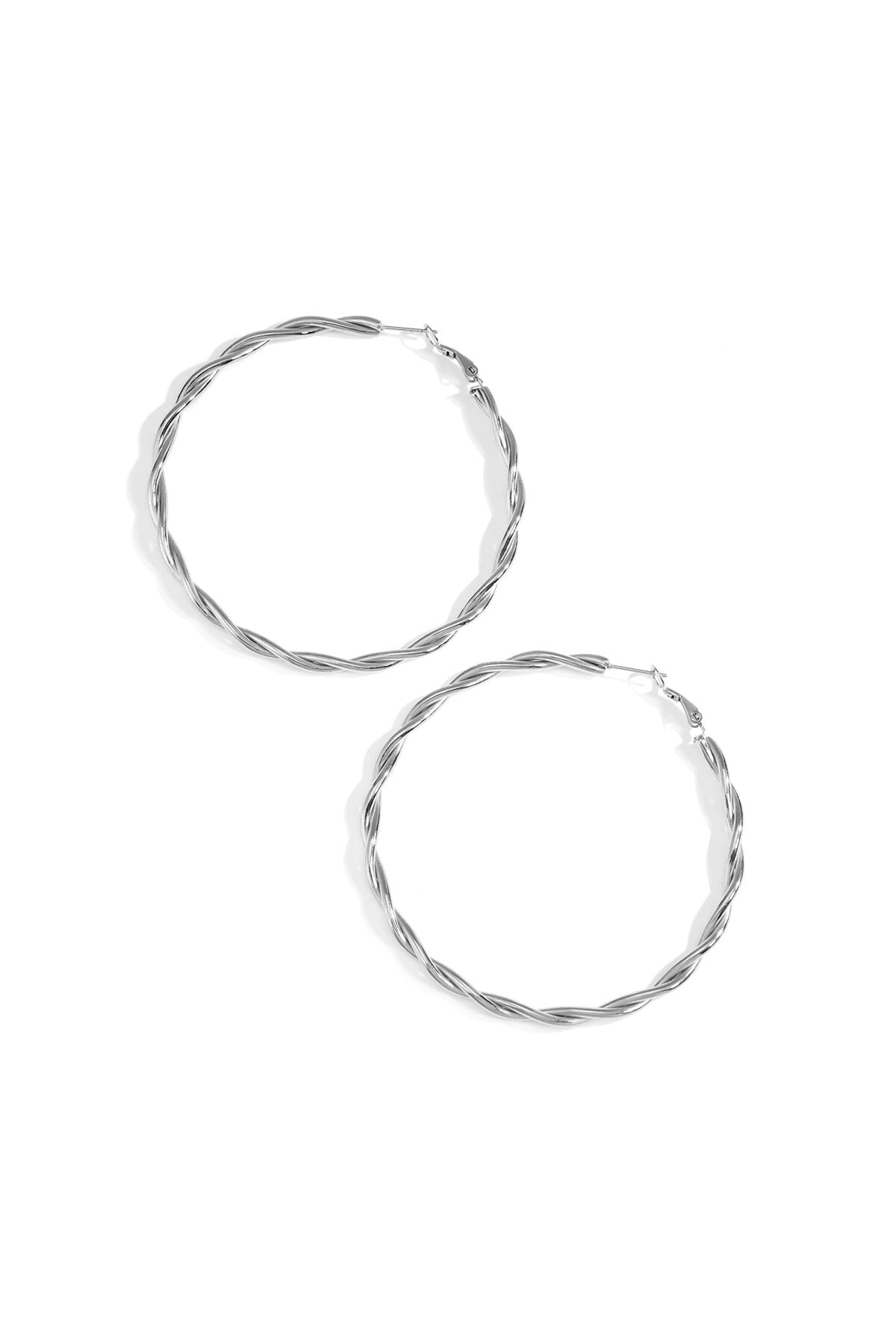 Stylish Stainless Steel Hoop Earrings - Silver & Gold