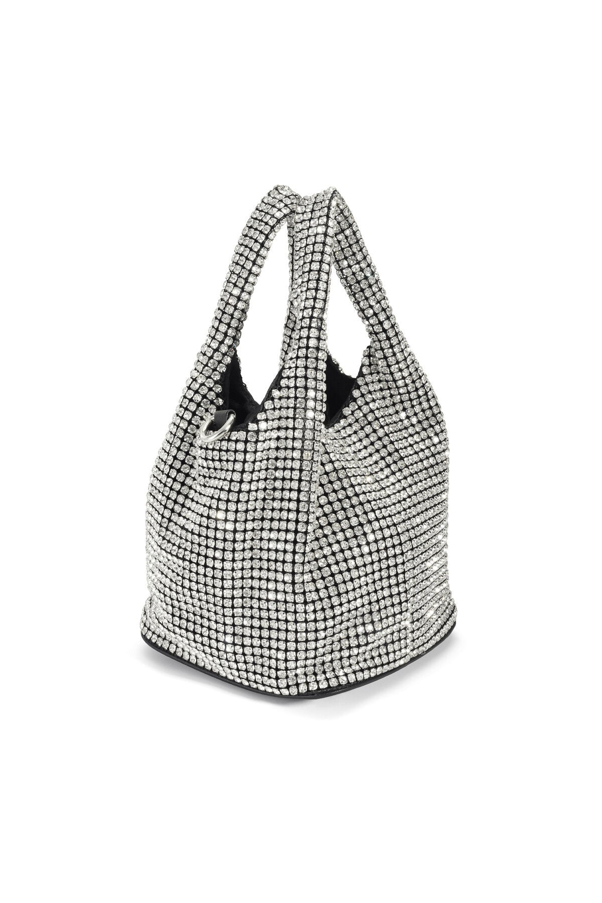 Elegant All-Fit Handbag in Black, Silver & Champagne