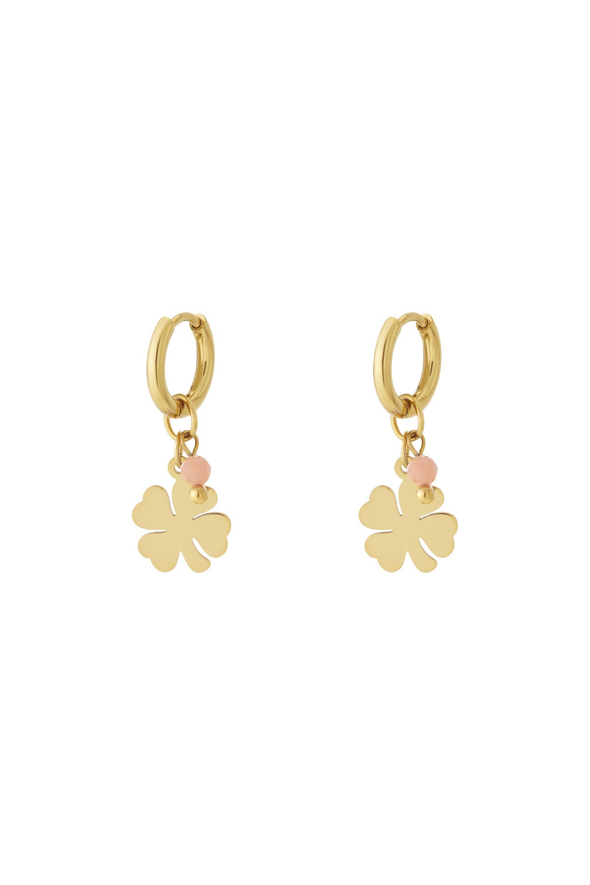 Stylish 14K Gold Plated Clover Drop Earrings