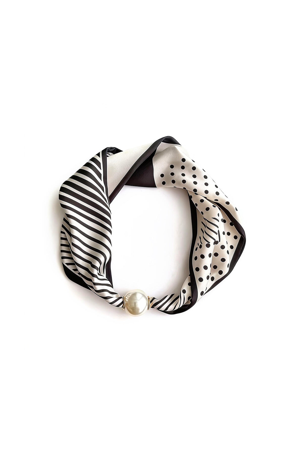Elegant White Polka Dot Summer Scarf for Women