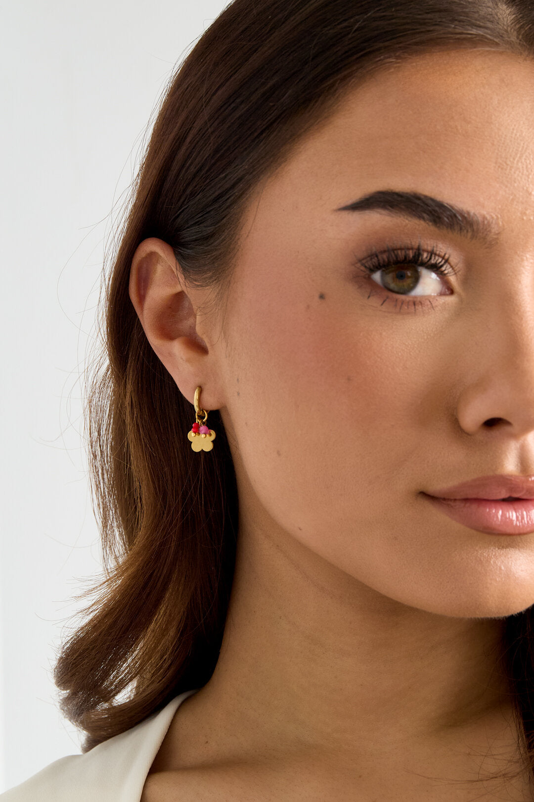 Stylish Orange & Pink Crystal Drop Earrings for Spring
