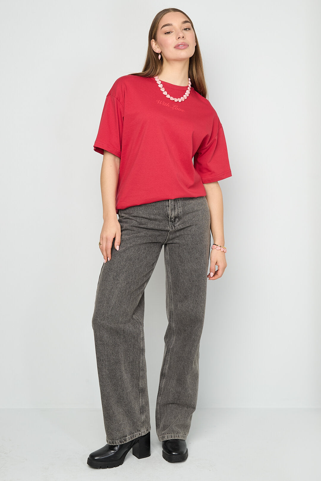 Gimme Comfortable Knitted Cotton T-Shirts in Pink and Red