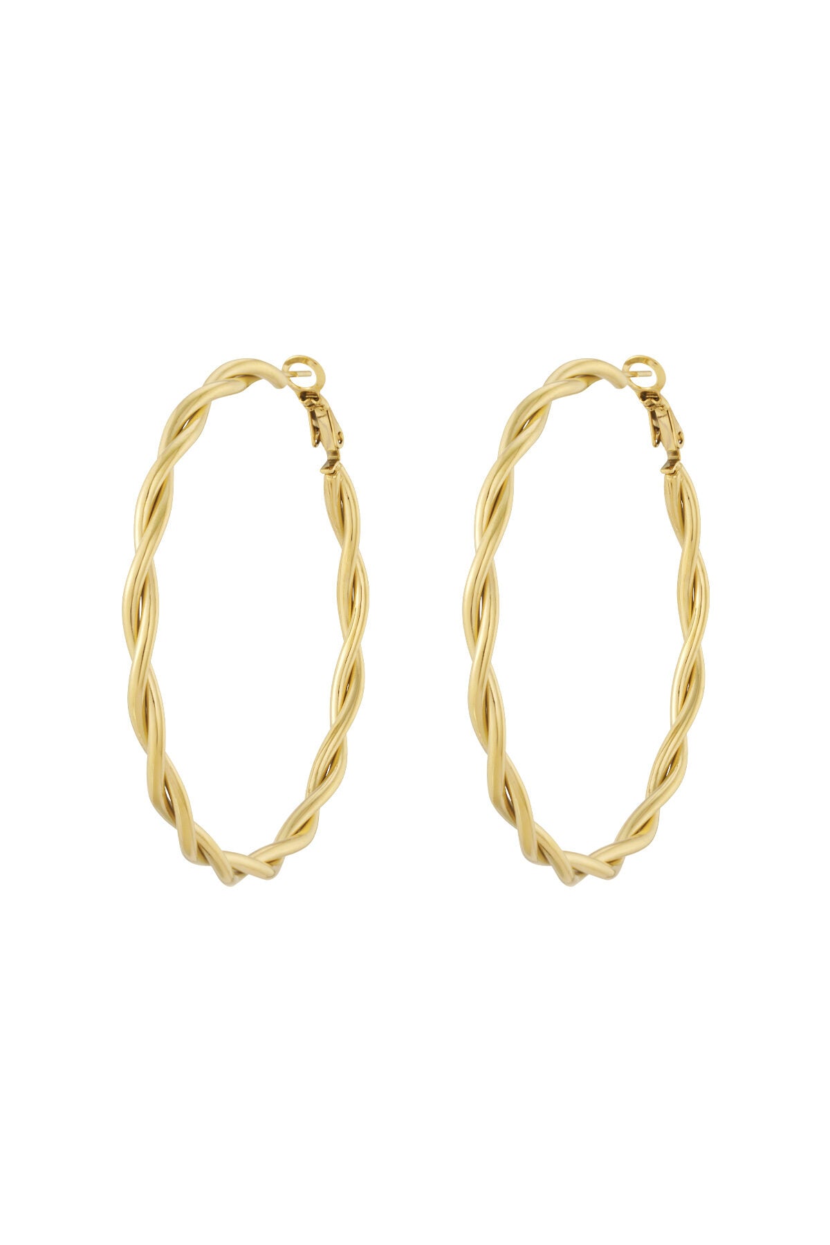 Stylish Stainless Steel Hoop Earrings - Silver & Gold