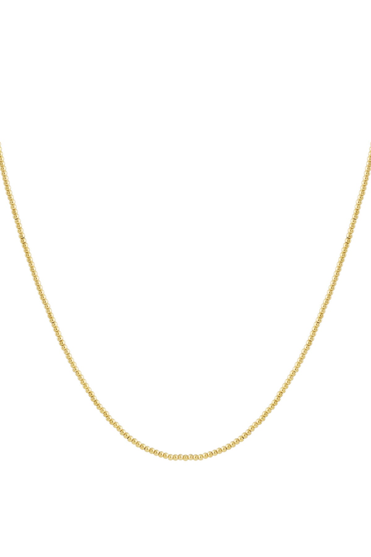 Elegant Stainless Steel Beaded Necklace - Silver & Gold