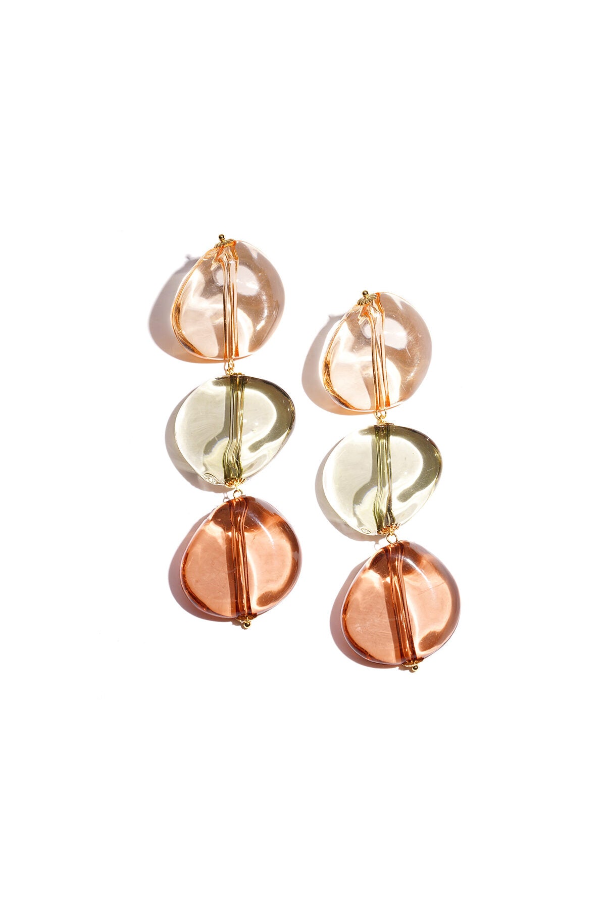 Chic Khaki & Blue Acrylic Dangle Earrings