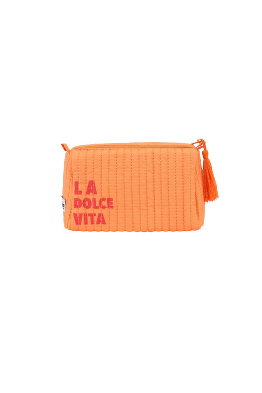 Chic Orange & Fuchsia Makeup Bags for Everyday Use