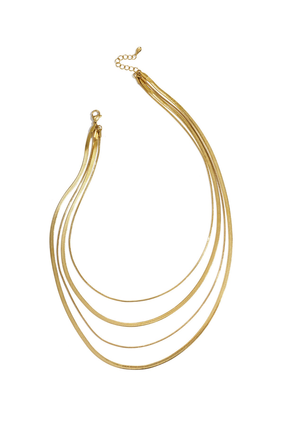 Elegant Multi-Layered Necklace in Silver & Gold