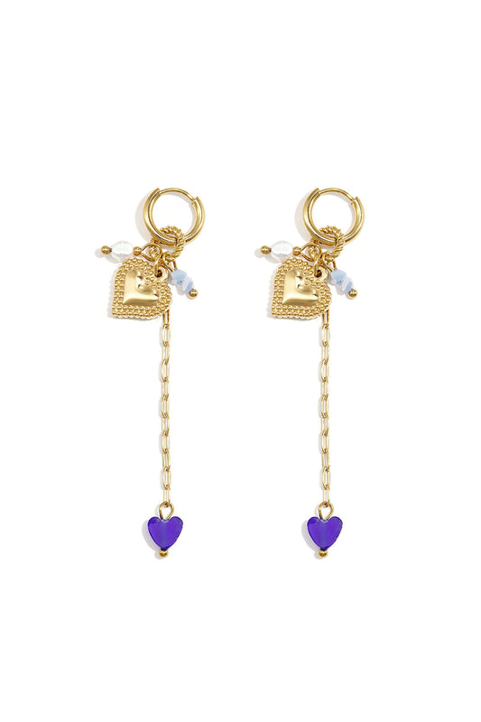 Elegant Gold Heart Loop Earrings for Women