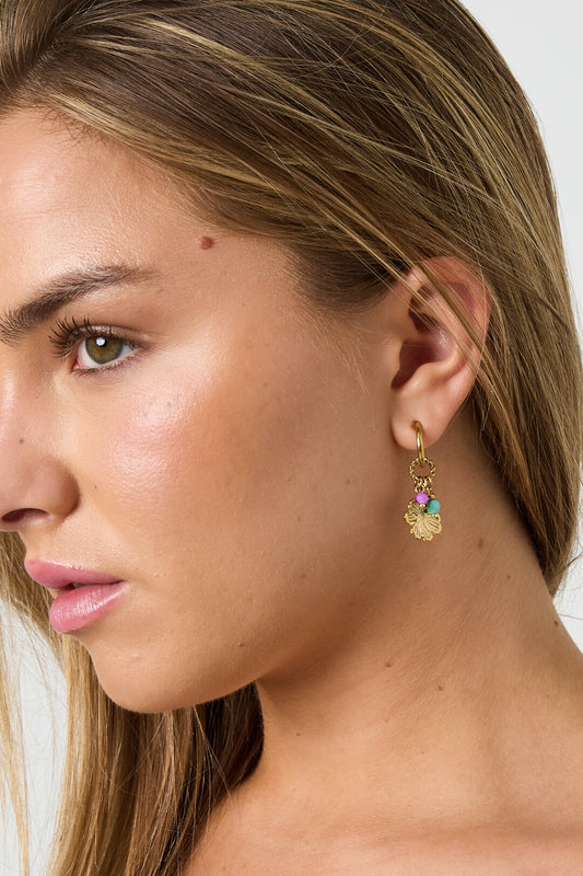 Elegant Gold Flower Drop Earrings for Women