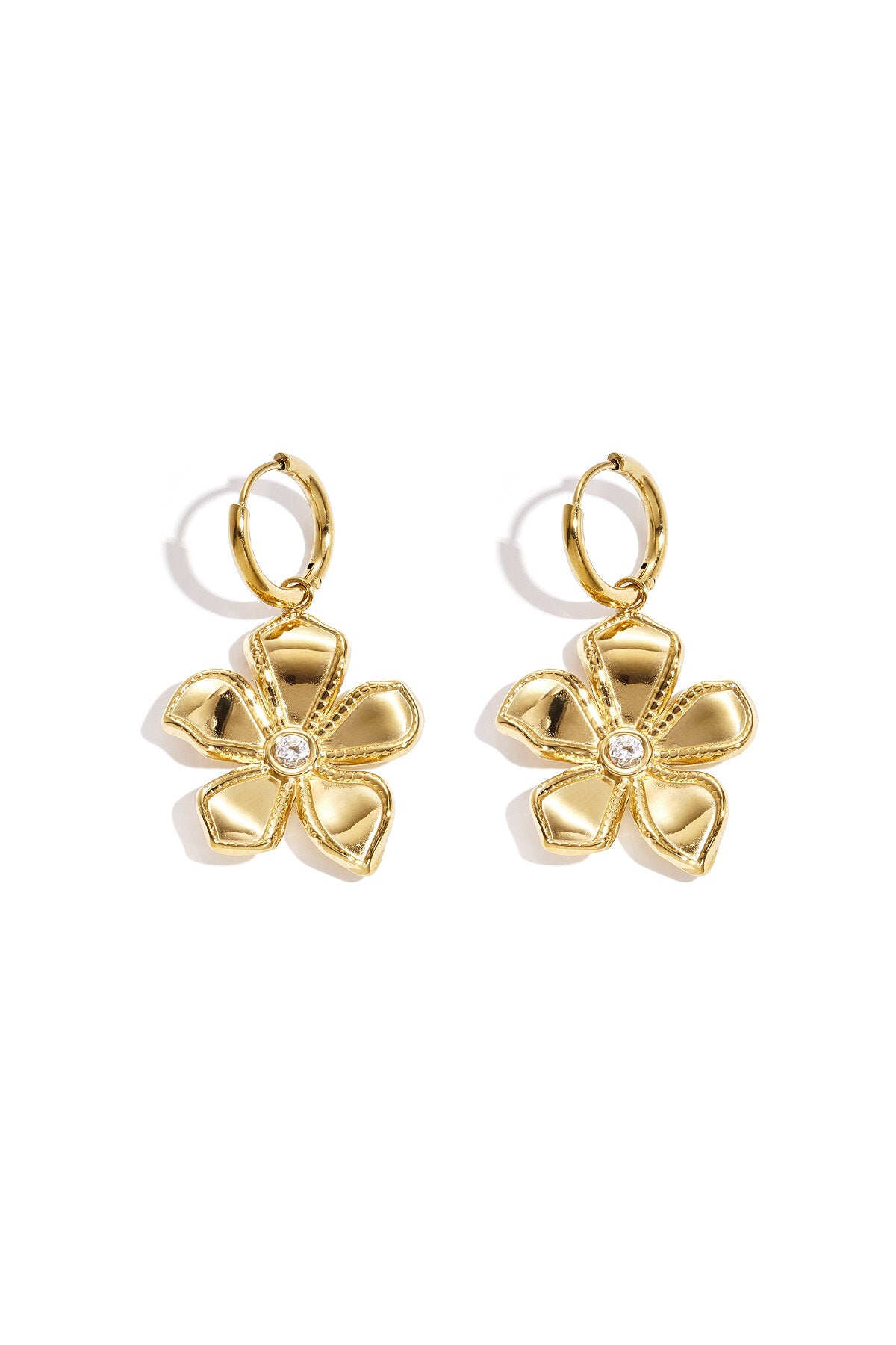 Stainless Steel Drop Earrings Flower Simple Daily Simple Series Women's jewelry