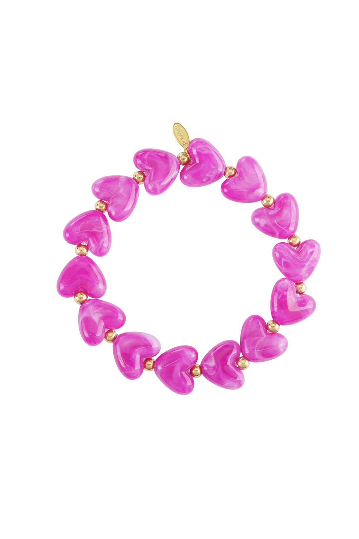 Armband hart kralen wit/gebroken wit acryl