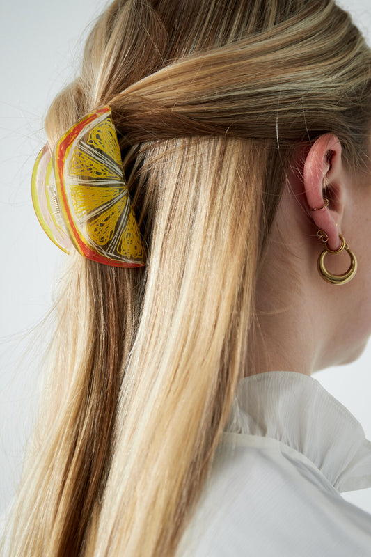 Stylish Yellow Acrylic Hair Claw for Summer