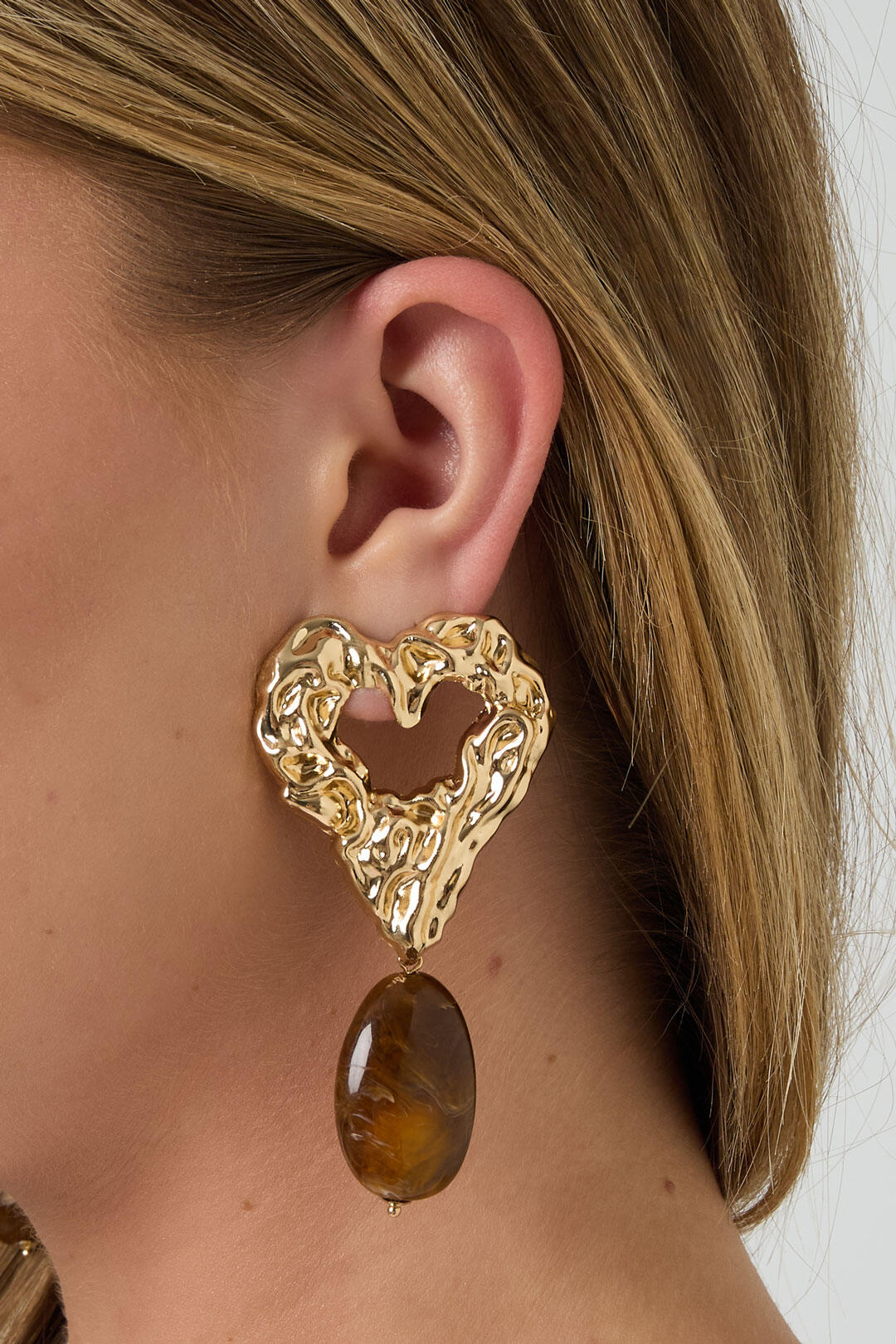 Elegant Wine Red Heart Drop Earrings for Fall