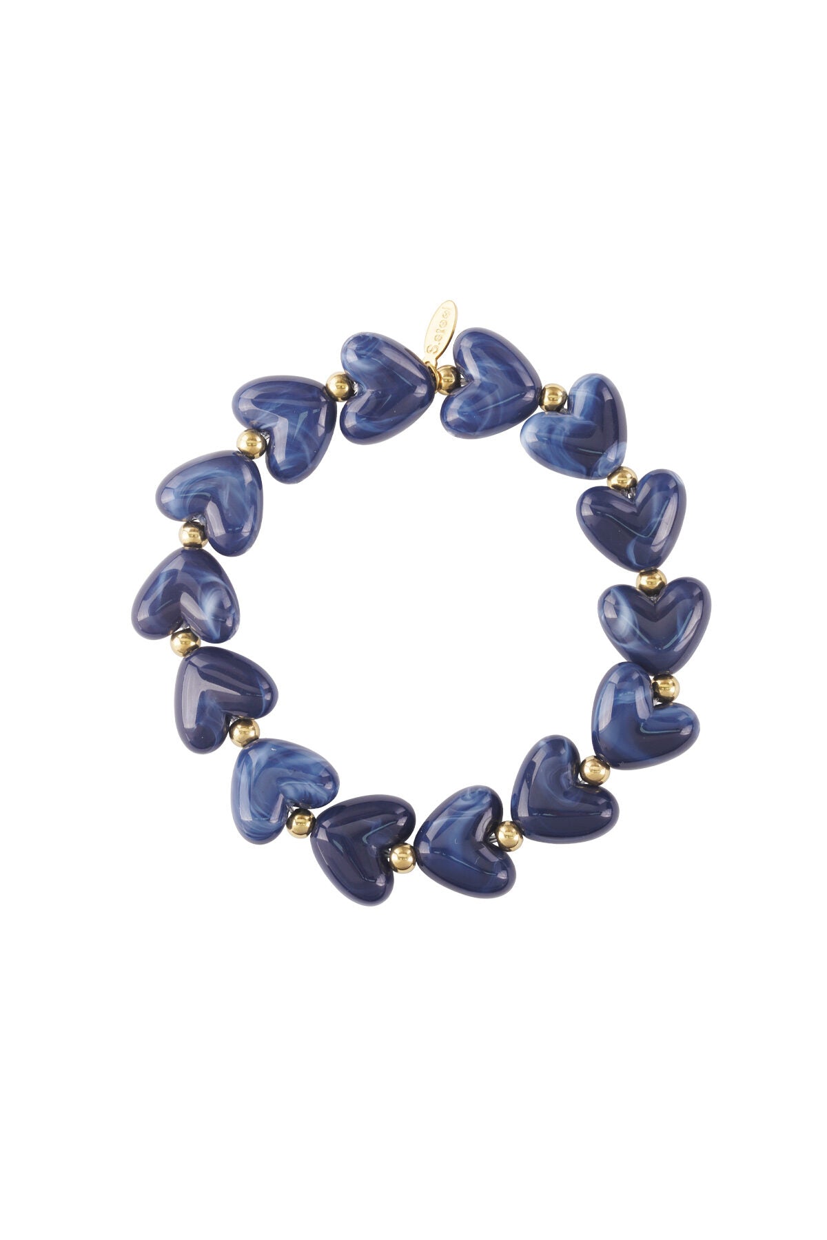 Armband hart kralen wit/gebroken wit acryl