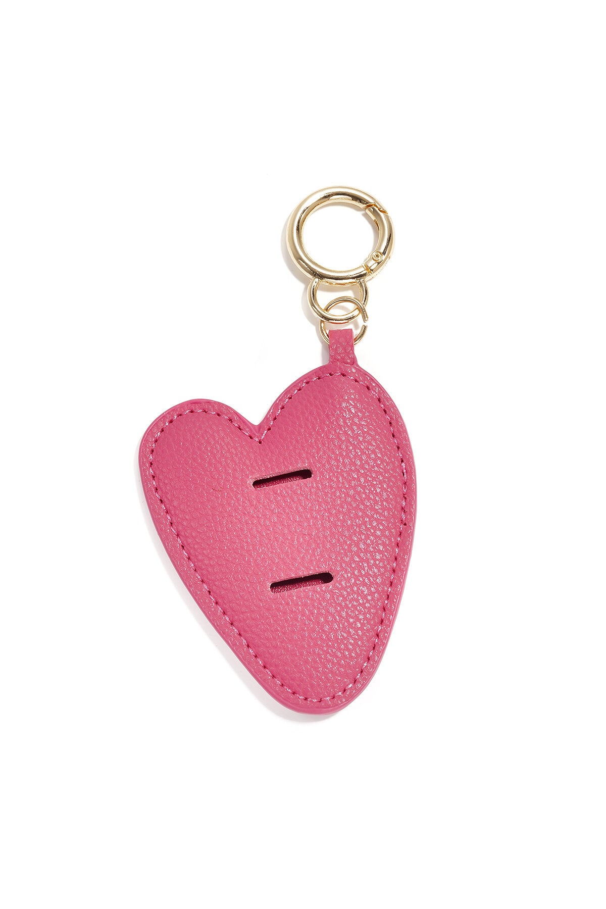 Charming Khaki & Rose Red Heart Bag Charms for Women