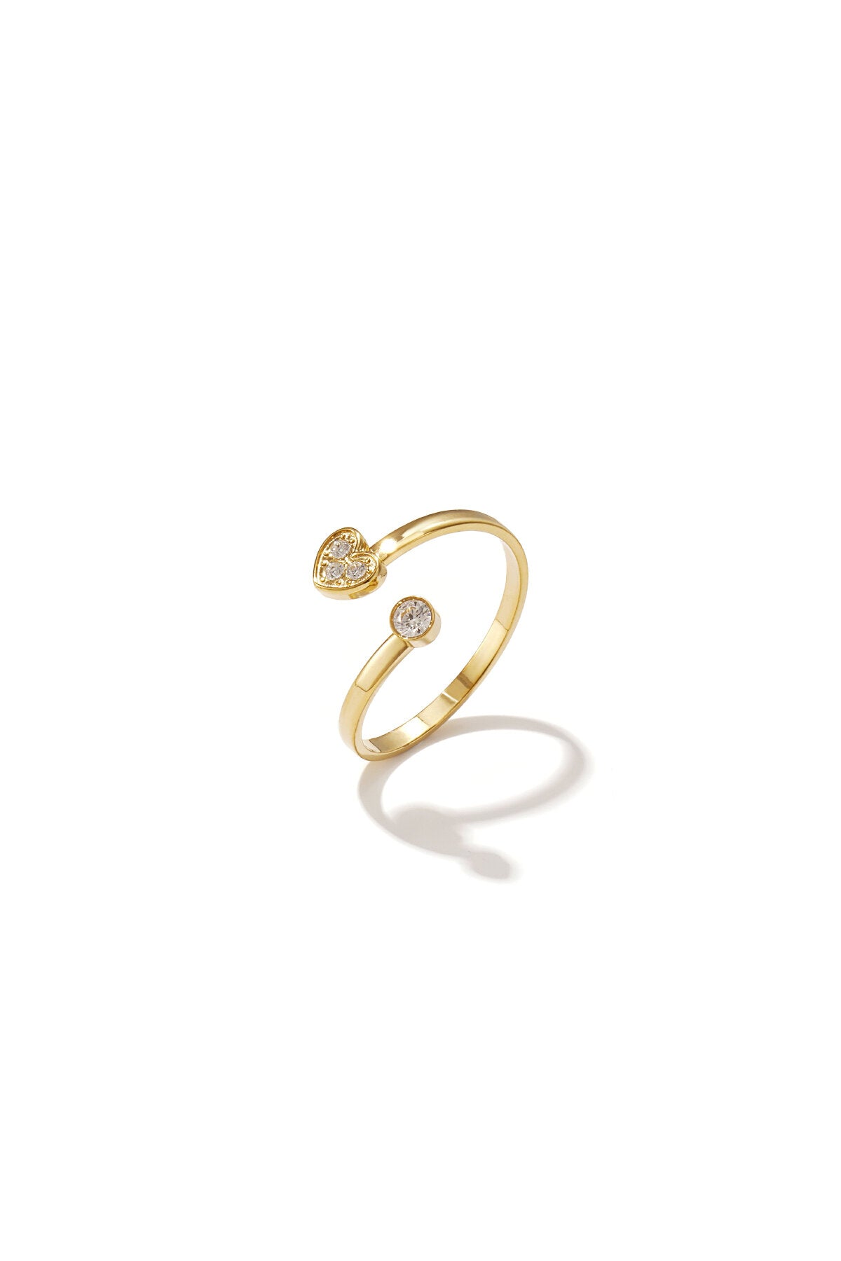 Elegant Minimalist Heart Ring in Silver & Gold