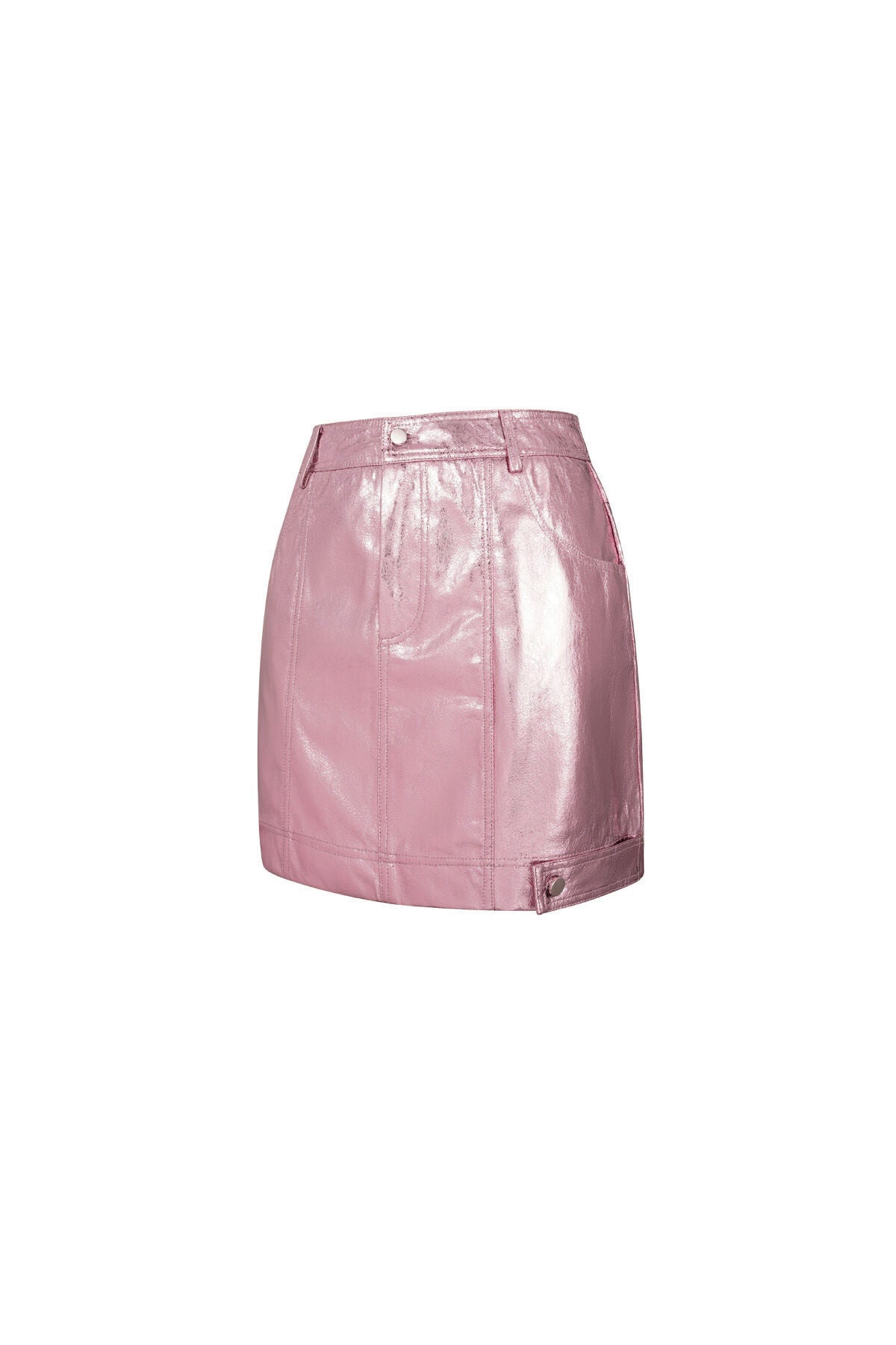 Sexy Pink PU Mini Skirt for Spring/Summer
