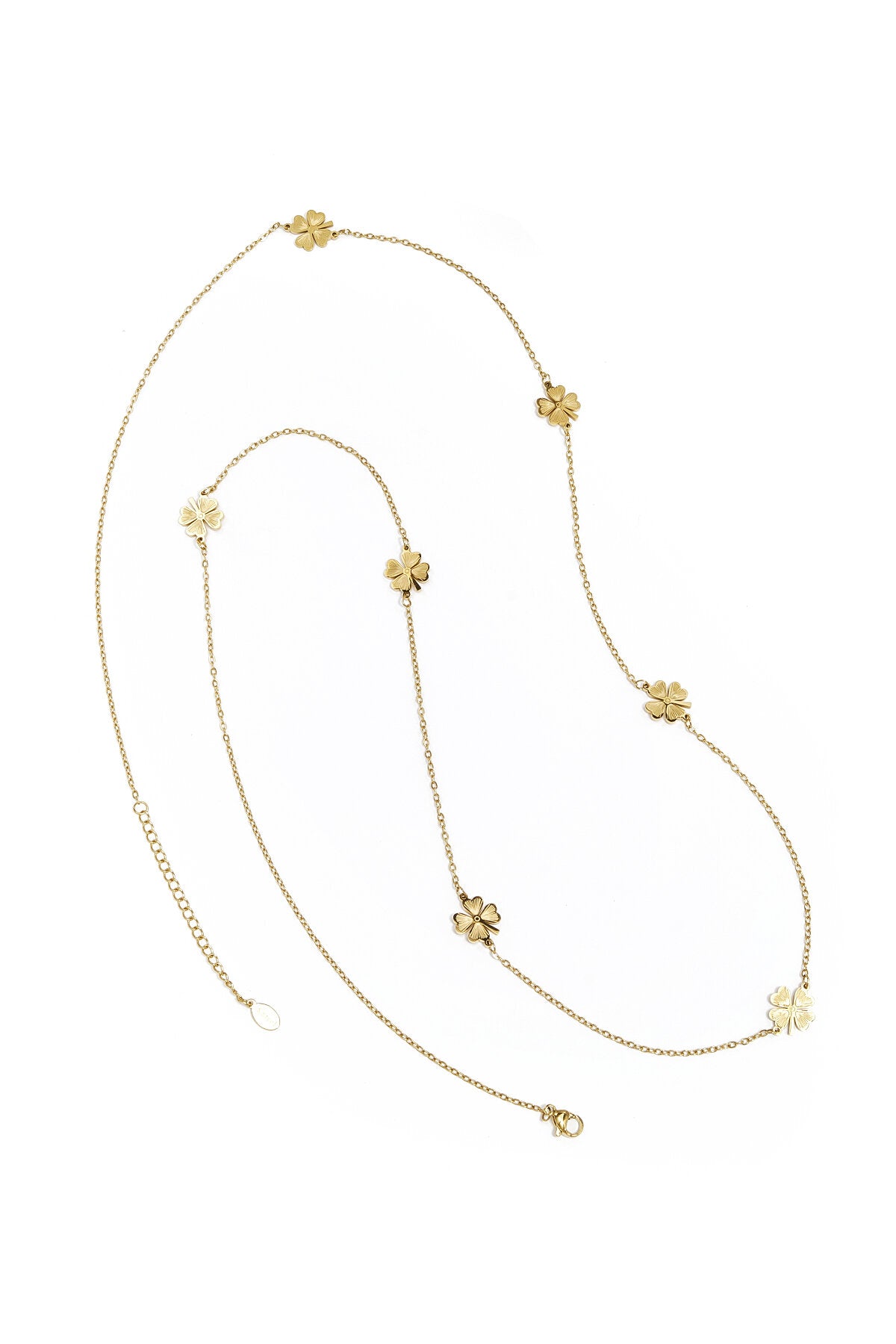 Elegant Long Necklace with Clover Charm for Everyday Wear