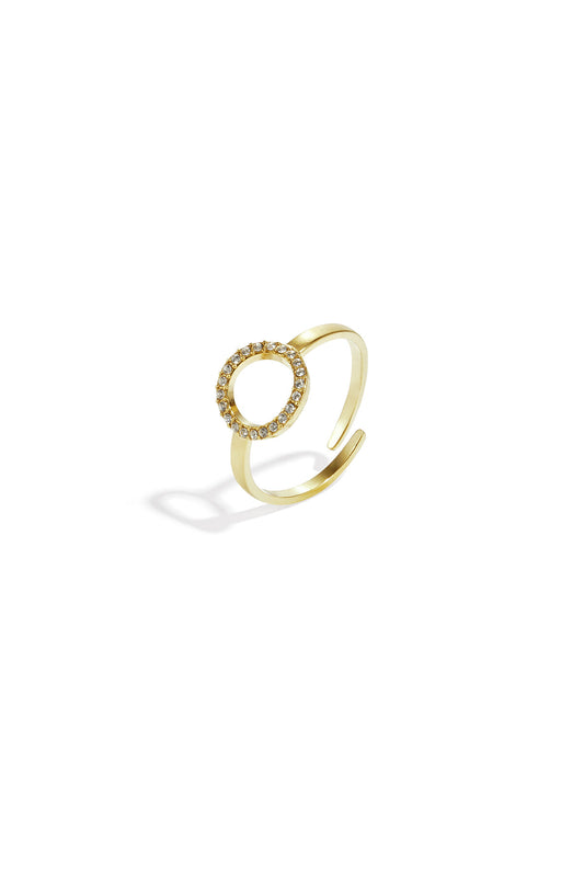 Elegant Adjustable Rhinestone Minimalist Ring